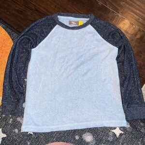 Blue and Gray Raglan Long Sleeve Shirt